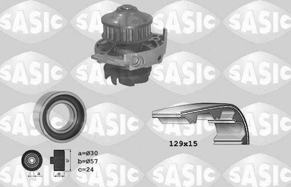 Помпа (водяной насос) с комплектом ремня ГРМ Sasic для Fiat Strada 2003-2026. Артикул 3906017