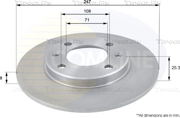 Тормозной диск Comline COATED. Артикул ADC1512