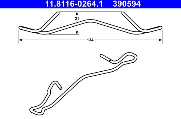 Пружина тормозного суппорта ATE. Артикул 11.8116-0264.1