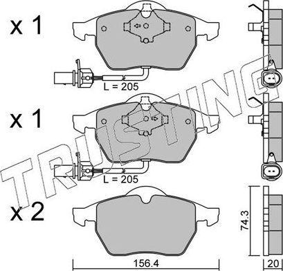 Тормозные колодки Trusting. Артикул 188.3