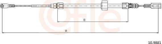 Трос ручника (тросик ручного тормоза) Cofle передний для Volkswagen LT II 1996-2006. Артикул 10.9881