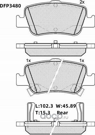 Колодки тормозные дисковые (Double Force) Double Force. Артикул DFP3480