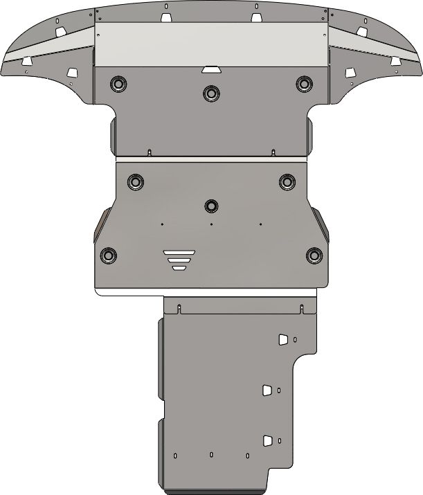 Защита алюминиевая АВС-Дизайн для картера и КПП Genesis GV70 2020-2026. Артикул 10.27ABC