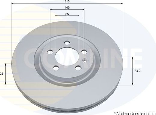 Тормозной диск Comline COATED для Volkswagen Polo V 2010-2026. Артикул ADC2887V