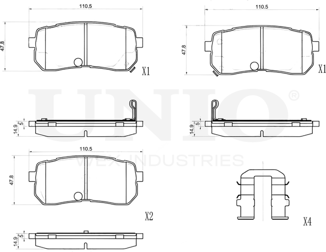 Колодки тормозные дисковые, комплект (Unio). Артикул BRP-20252
