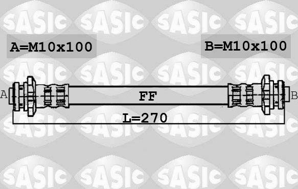 Тормозной шланг Sasic задний для Nissan Micra K11 1992-2003. Артикул 6606036