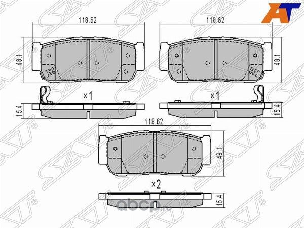 Колодки тормозные задние SSANGYONG ACTYON 06-REXT (SAT). Артикул ST48413091A1