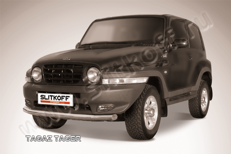 Защита Slitkoff переднего бампера d76 для ТагАЗ Tager 3-дв. 2008-2026. Артикул TAT010