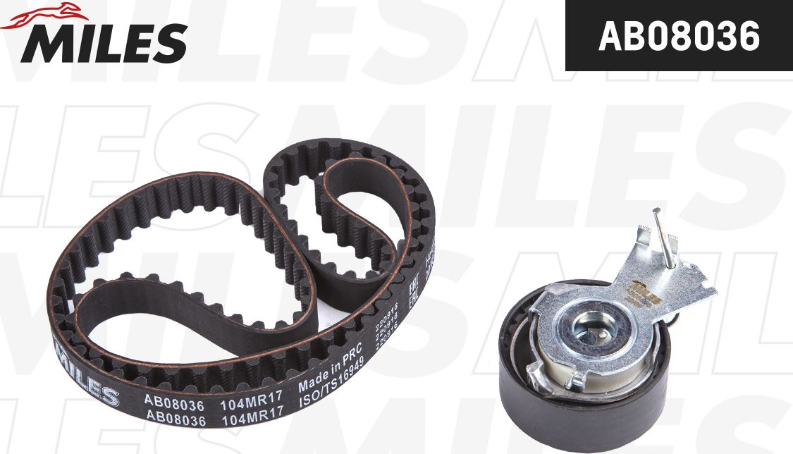 Ремень ГРМ с роликами (комплект) Miles. Артикул AB08036
