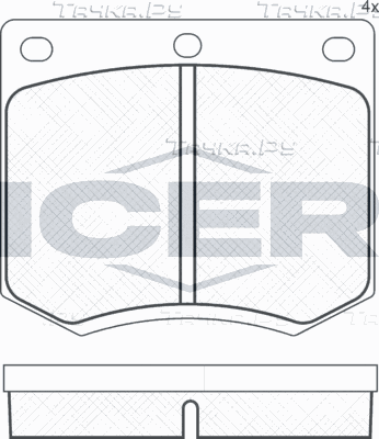 Тормозные колодки Icer передние для Ford Taunus I 1970-1976. Артикул 180255