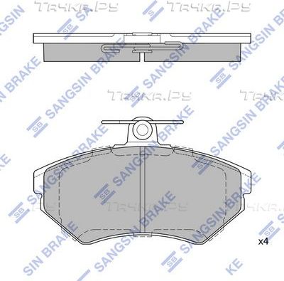 Тормозные колодки Sangsin Hi-Q передние для Volkswagen Caddy II 1995-2004. Артикул SP1708