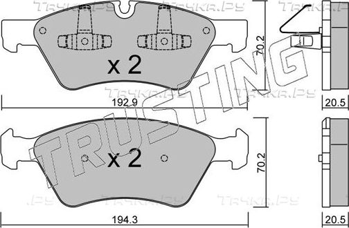 Тормозные колодки Trusting передние для Mercedes-Benz E-Класс III (W211, S211) 2003-2009. Артикул 686.0