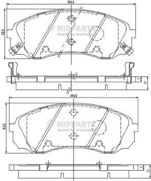 Тормозные колодки Nipparts. Артикул N3600329