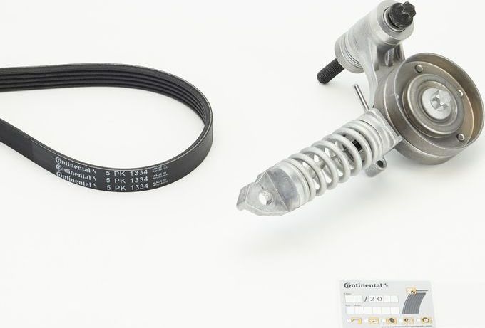 Приводной ремень поликлиновой с роликами (комплект) ContiTech. Артикул 5PK1334K1