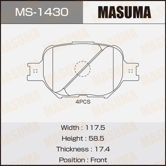 Тормозные колодки Masuma. Артикул MS-1430