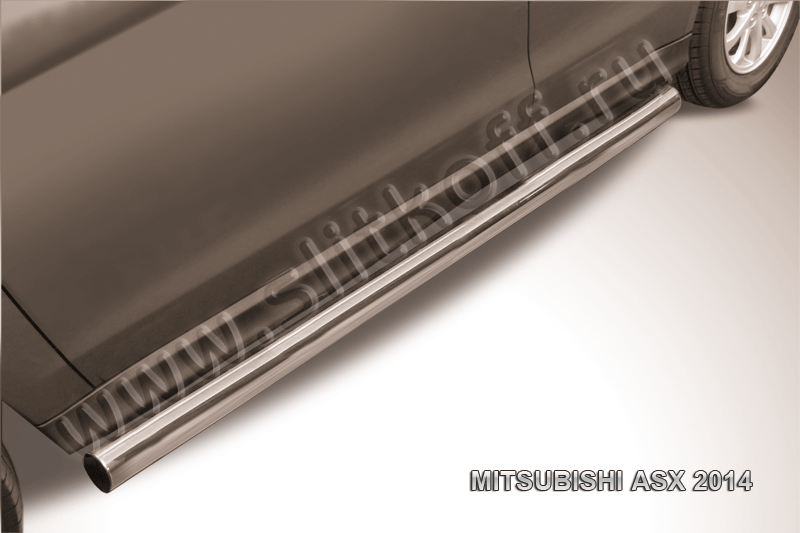 Пороги Slitkoff труба d76 для Mitsubishi ASX I рестайлинг 2012-2016. Артикул MAS14-009