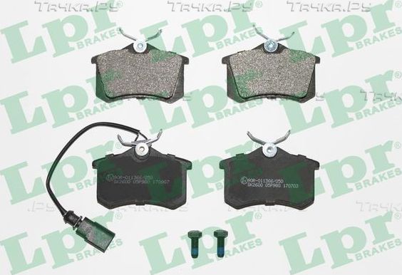 Тормозные колодки LPR задние для SEAT Alhambra I 1996-2010. Артикул 05P980
