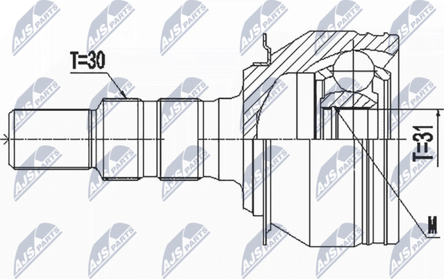 Шрус наружный (граната) NTY. Артикул NPZ-DW-032