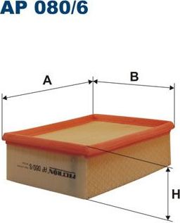 Воздушный фильтр Filtron для Peugeot 206 1999-2012. Артикул AP 080/6