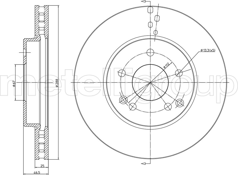 Тормозной диск Metelli. Артикул 23-0701C