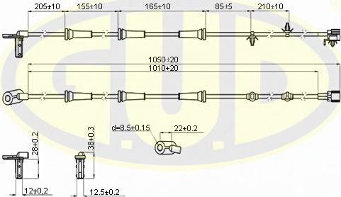 Датчик ABS G.U.D. задний правый для Nissan Teana J31 2003-2008. Артикул GABS02454