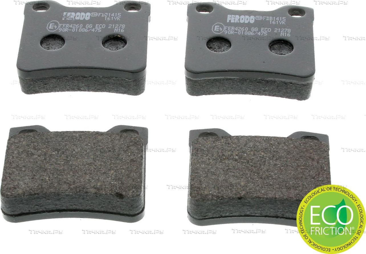 Тормозные колодки Ferodo Premier Eco Friction задние для Peugeot 406 I 1995-2004. Артикул FDB1415