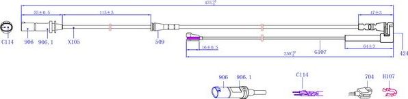 Датчик износа тормозных колодок  Sangsin Hi-Q. Артикул SWS1621