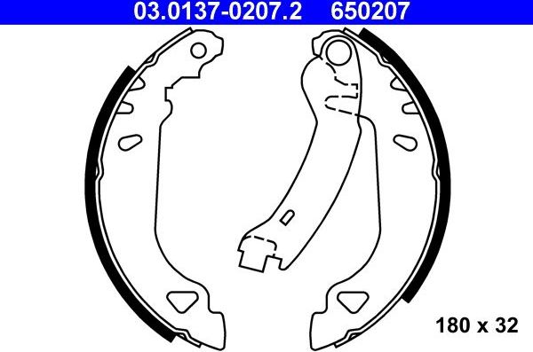 Тормозные колодки ATE. Артикул 03.0137-0207.2