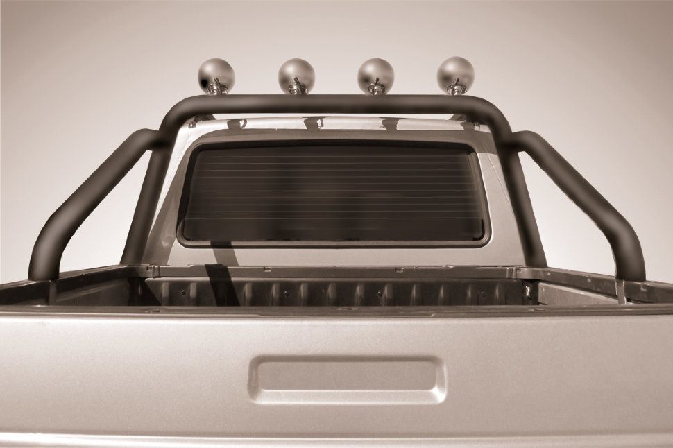 Защита Slitkoff в кузов d76 с креплениями под ПТФ ЧЕРНАЯ матовая для УАЗ Pickup I рестайлинг 2014-2026 Черная. Артикул UPpic14-012B