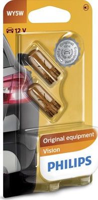 WY5W 12V-5W (W2.1X9.5d) (блистер 2шт.) Philips. Артикул 12396NAB2