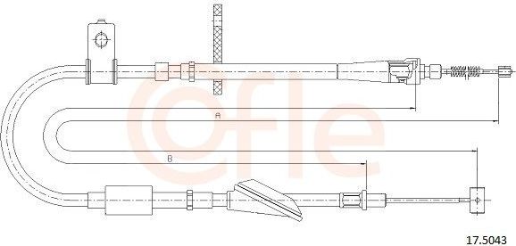 Трос ручника (тросик ручного тормоза) Cofle задний левый для Suzuki Ignis I (HT) 2000-2003. Артикул 17.5043