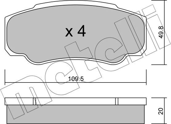 Тормозные колодки Metelli. Артикул 22-0532-0