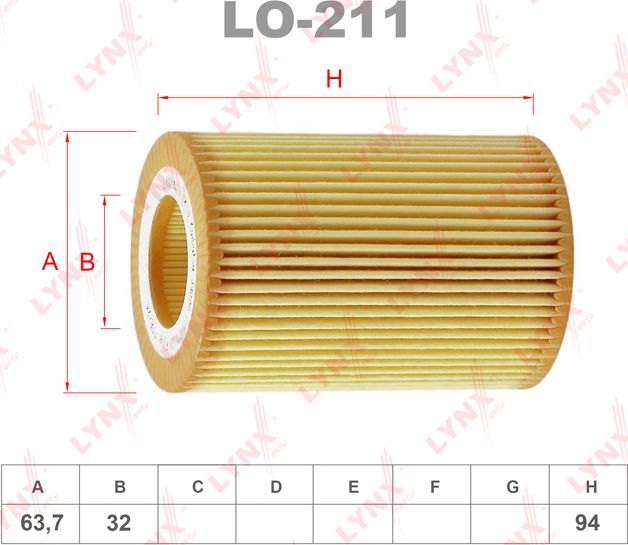 Масляный фильтр LYNXauto. Артикул LO-211