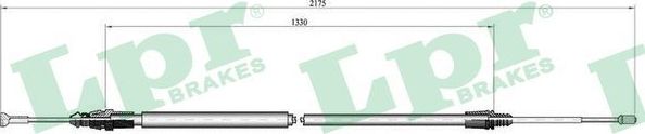 Трос ручника (тросик ручного тормоза) LPR. Артикул C0642B