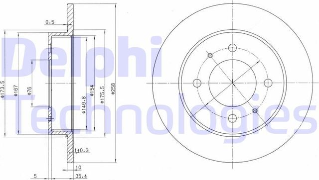 Тормозной диск Delphi задний для Hyundai Coupe I (RD) 1996-2002. Артикул BG3070