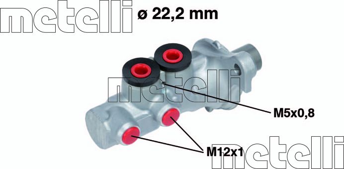 Тормозной цилиндр главный Metelli (алюминий). Артикул 05-0693
