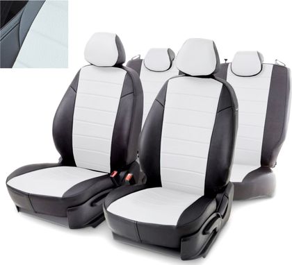 Чехлы Seintex (экокожа) на сидения для Chevrolet Aveo 2011-2024, цвет Белый. Артикул 88615