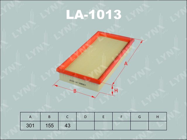 Воздушный фильтр LYNXauto. Артикул LA-1013