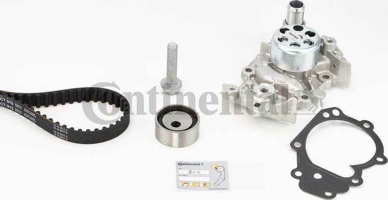 Помпа (водяной насос) с комплектом ремня ГРМ ContiTech. Артикул CT915WP1