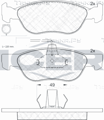 Тормозные колодки Icer для Alfa Romeo 145 I 1994-2001. Артикул 181243