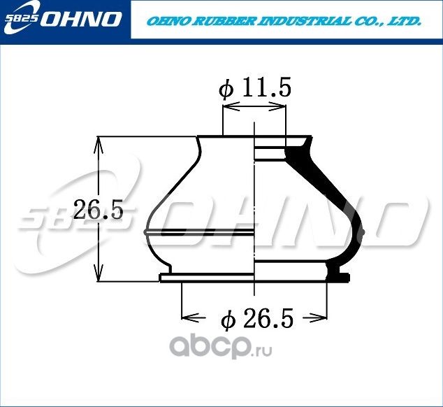 Пыльник рулевого наконечника (шаровой опоры) 5`825 DC-2103 (Ohno). Артикул DC2103