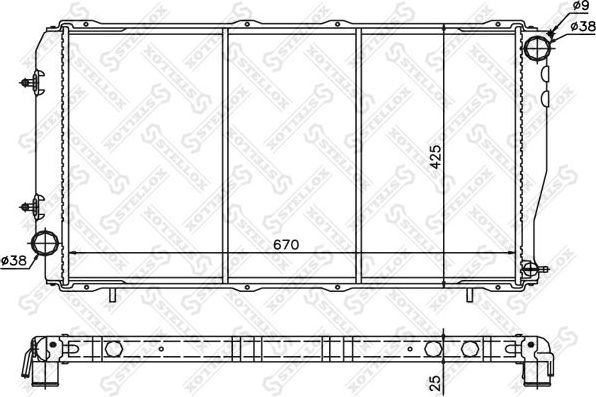 Радиатор охлаждения двигателя Stellox. Артикул 10-26242-SX