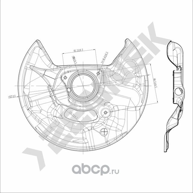 Защита тормозного диска передняя правая MERCEDES W202 93-00 W210 95-02 (Zennek). Артикул DCD0082