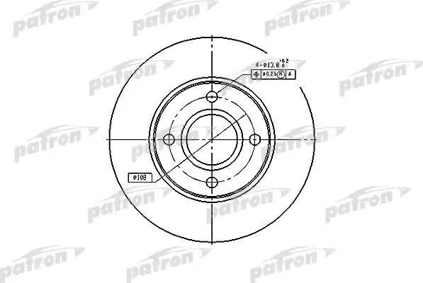 Тормозной диск Patron передний для Ford Fiesta IV 1999-2003. Артикул PBD4036