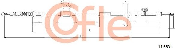 Трос ручника (тросик ручного тормоза) Cofle. Артикул 92.11.5831