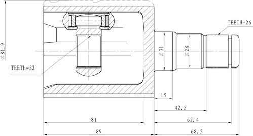 ШРУС внутренний (Zikmar). Артикул Z87970R