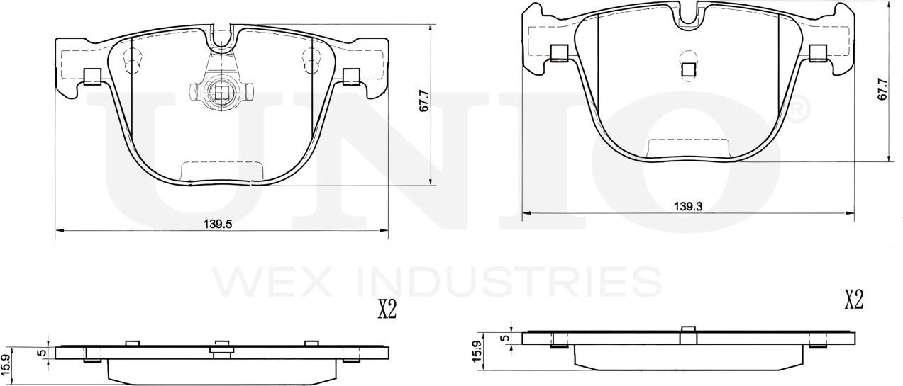Колодки тормозные дисковые, комплект (Unio). Артикул BRP-20212