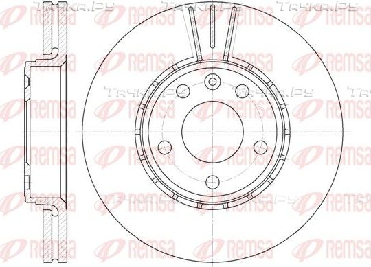 Тормозной диск Remsa передний для Nissan Primastar I 2001-2014. Артикул 6682.10
