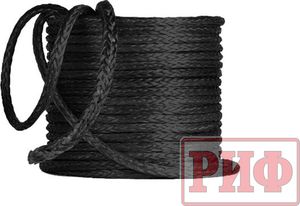 Трос синтетический РИФ для лебёдки 6 мм черный. Артикул Rope6BL
