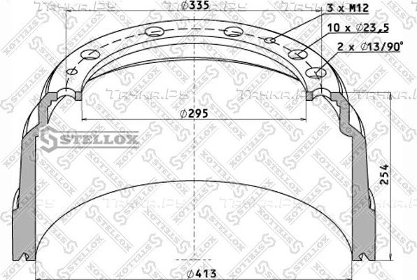 Тормозной барабан Stellox. Артикул 85-00018-SX